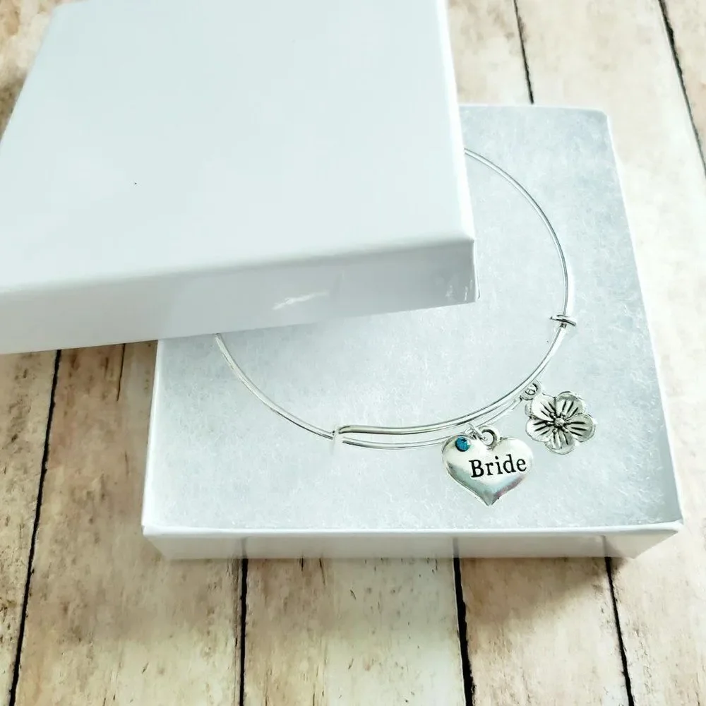 Bride Charm Bracelet, Wedding Party Jewelry